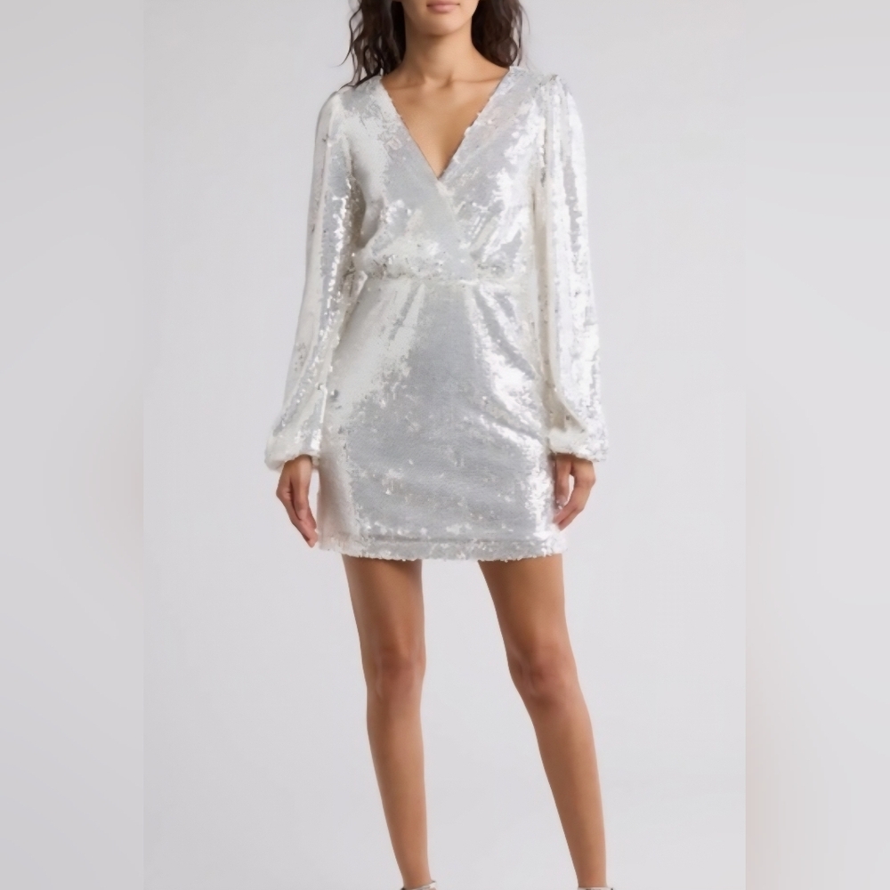 WAYF NWOT Sequin Long Sleeve Mini Dress